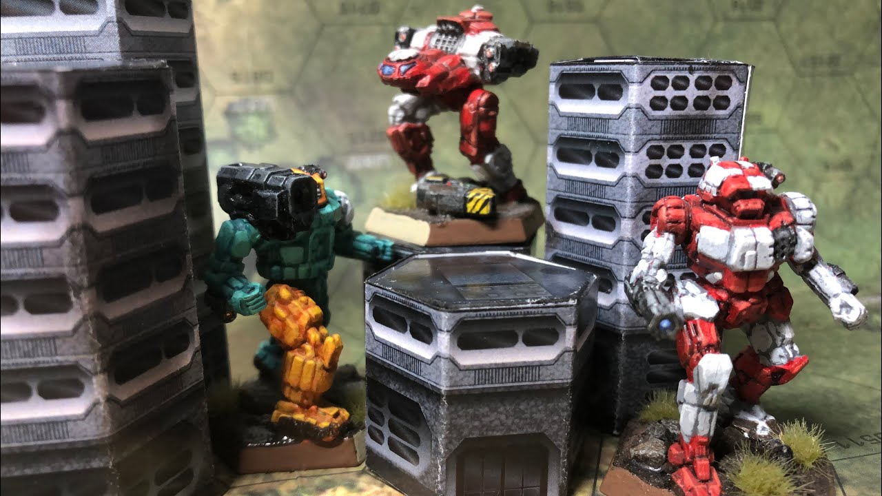 Reviewing papercraft hex buildings for Classic BattleTech! Cheap 3D cities for urban warfare!