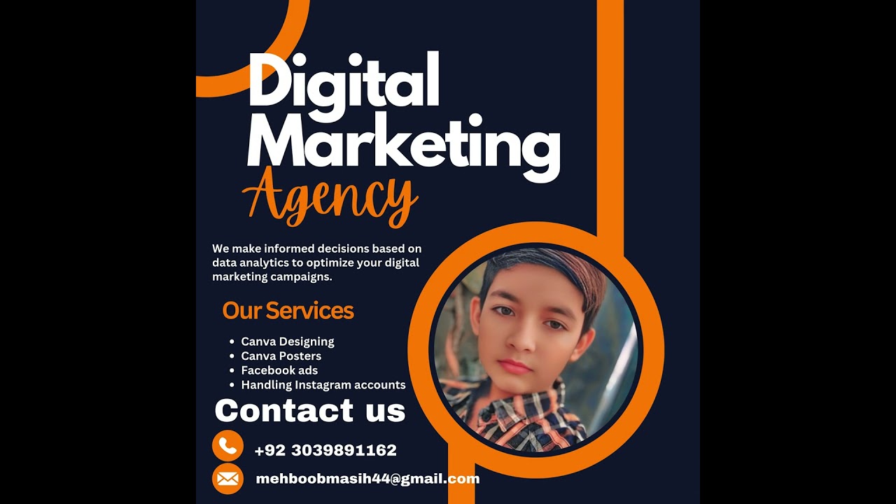 Orange Blue Modern Digital Marketing Agency Instagram Post Square