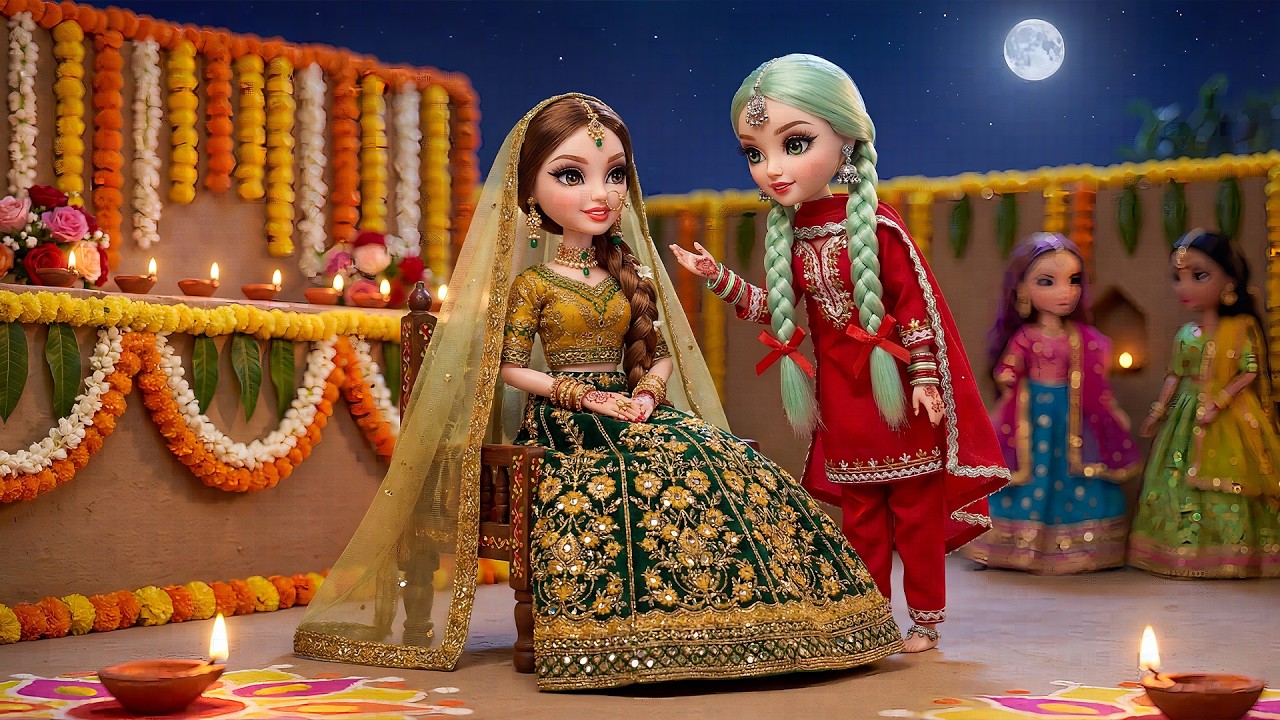 Village Doll Ki Mehndi Raat | Miniature Pakistani Village | Clay House Decoration | ASMR Doll Story