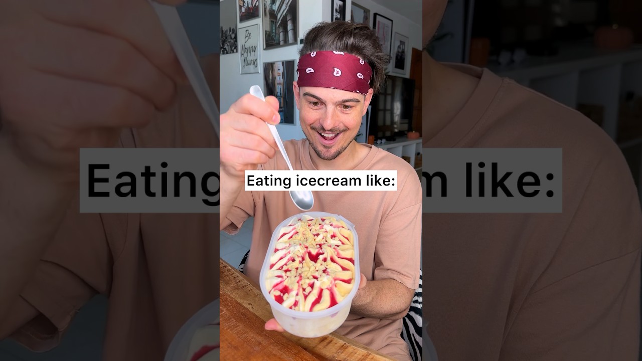 What is the best way to EAT ICECREAM?😌❤️🍦🍨 normal, flat, dads way, or soup?🫠| CHEFKOUDY