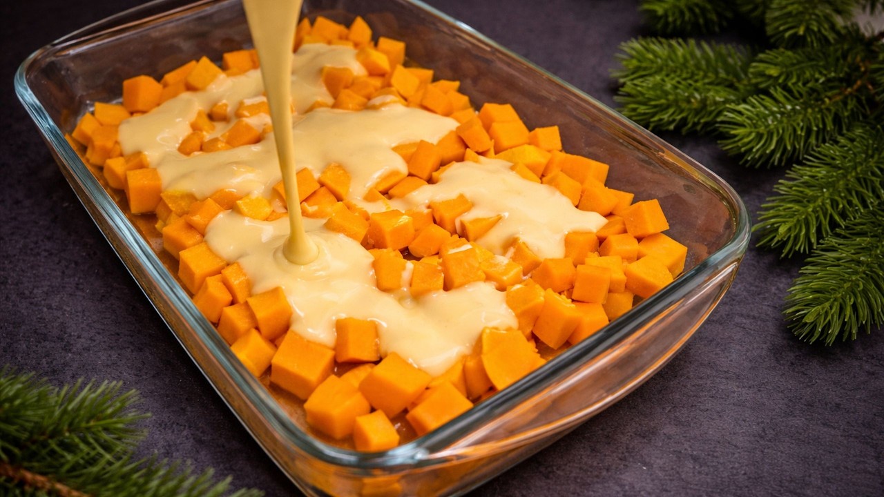 A wonderful pumpkin dessert in just 5 minutes. Mix pumpkin with condensed milk, you will be amazed!