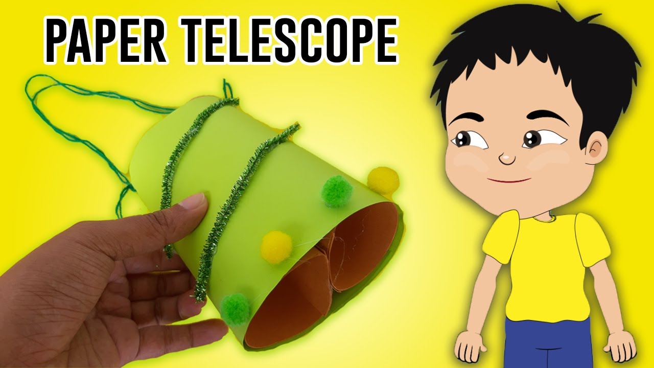 How To Make a Paper Telescope For Kids | DIY Binoculars Telescope Craft