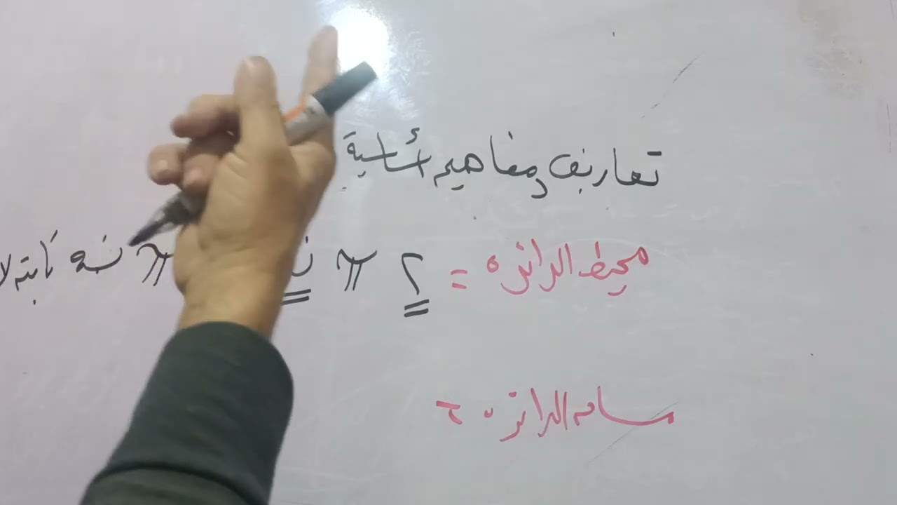 الصف الثالث الاعدادي تعاريف ومفاهيم أساسية علي الدائره 