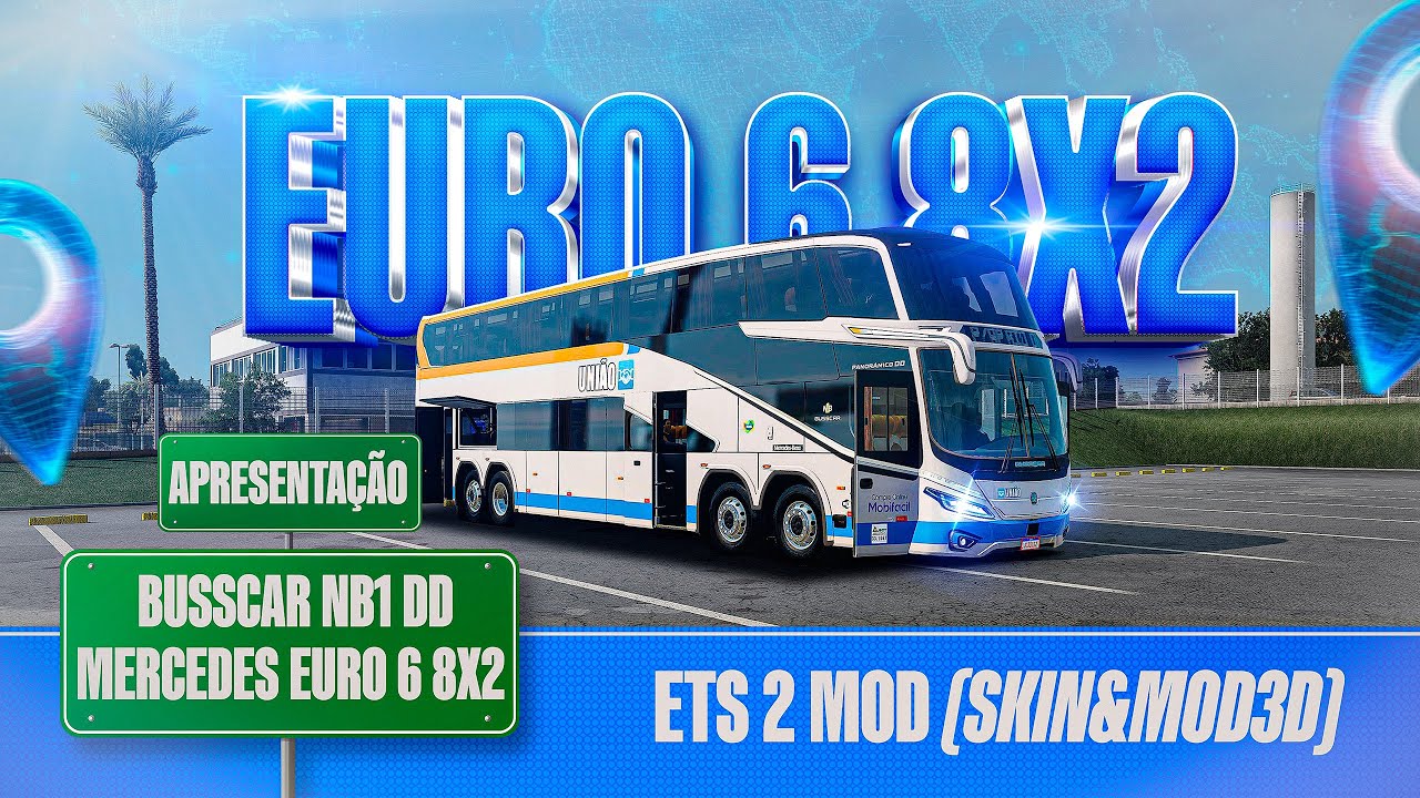 Модифицированный автобус для ETS 2 - Презентация автобуса Buscar NB1 DD Mercedes Euro 6 8X2 -{([S...