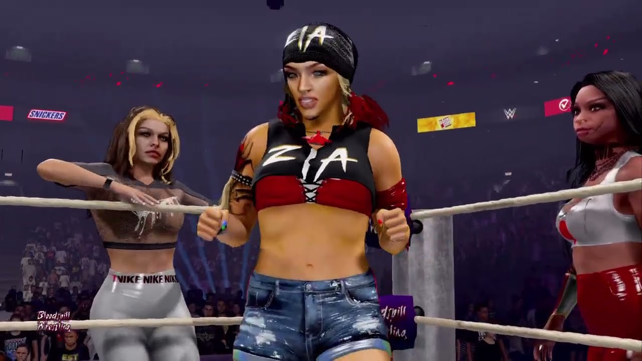 WWE 2K24 BLDSPXLL WRESTLING| Tiffany straton & Roxanne Pereze vs TYZIA, RYNIA, & MARGARET|