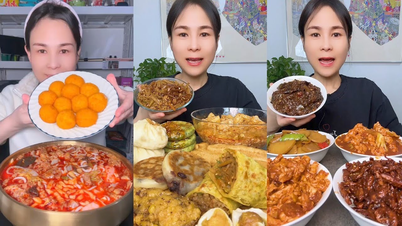 Mukbang Challenge : Eating Spicy 🔥🥵 noodles 🍜 fried tendon noodles rachang #food #mukbang #meat