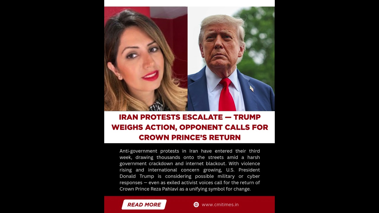 Iran Protests 2026 | Trump May Strike, Crown Prince Reza Pahlavi Calls for Return 