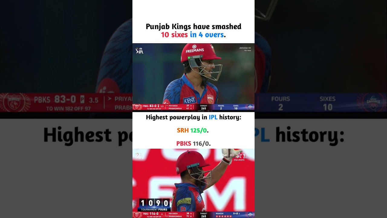10 SIXES IN 4 OVERS 🤯 PBKS POWERPLAY CARNAGE! #IPL2026 #PunjabKings #SRH