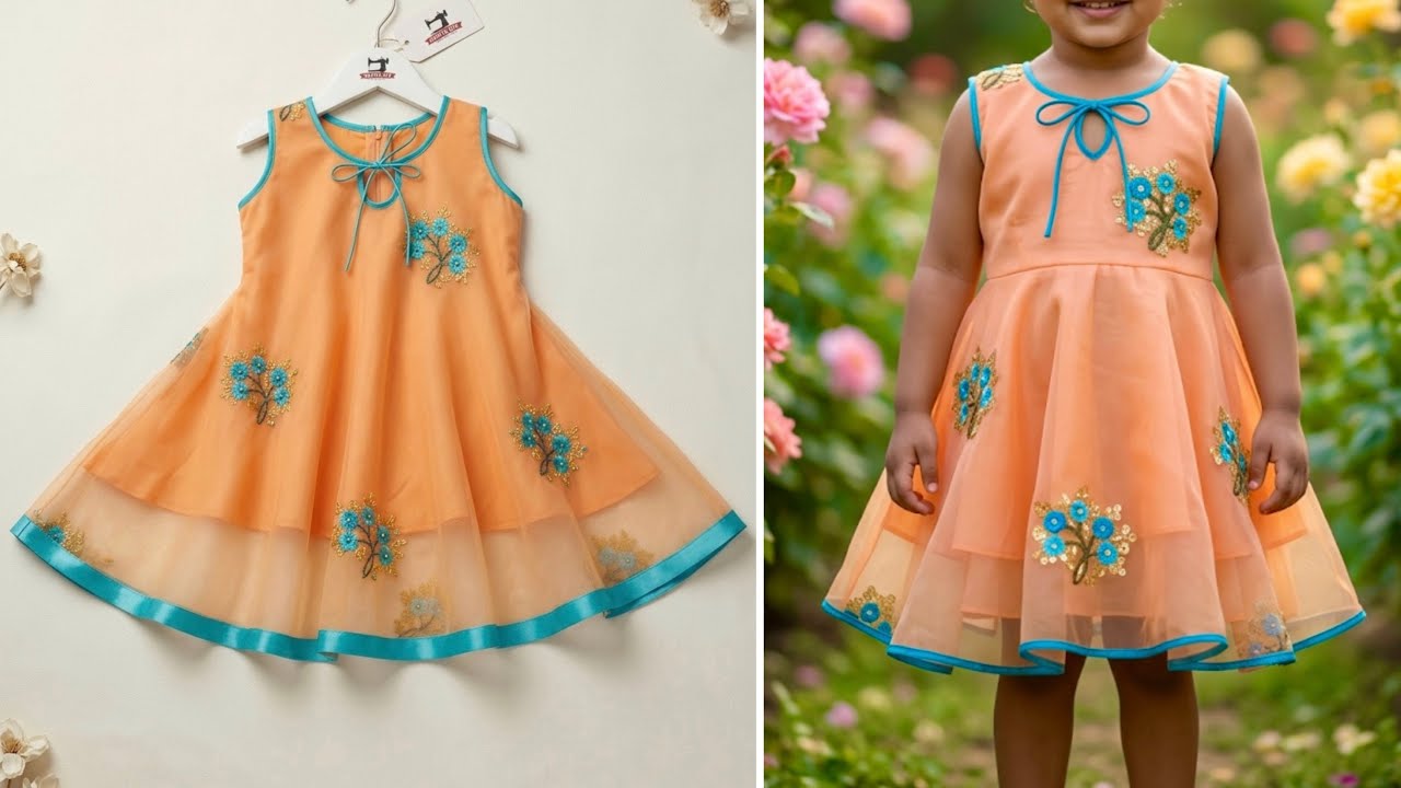 Umbrella Cut Baby Frock Cutting and Stitching/Full Flared Umbrella Cut Frock/Party wear Baby Frock