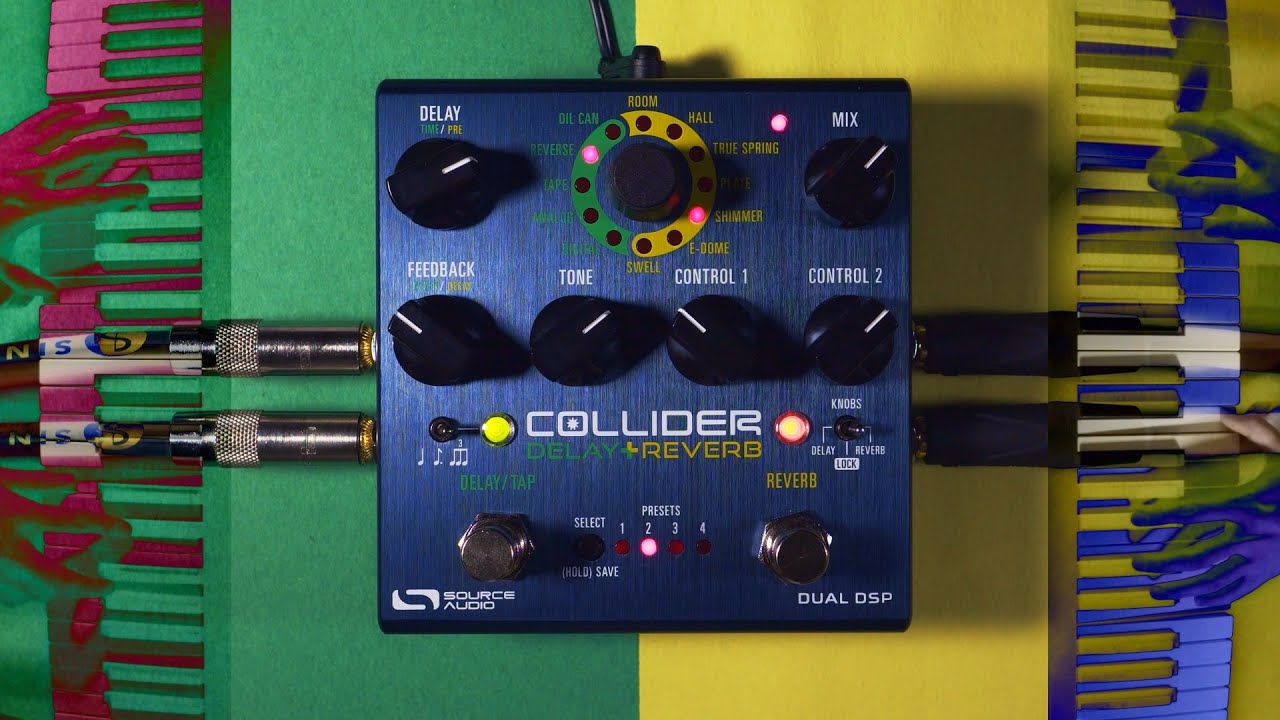 Source Audio Collider Delay + Reverb - Synth Demo