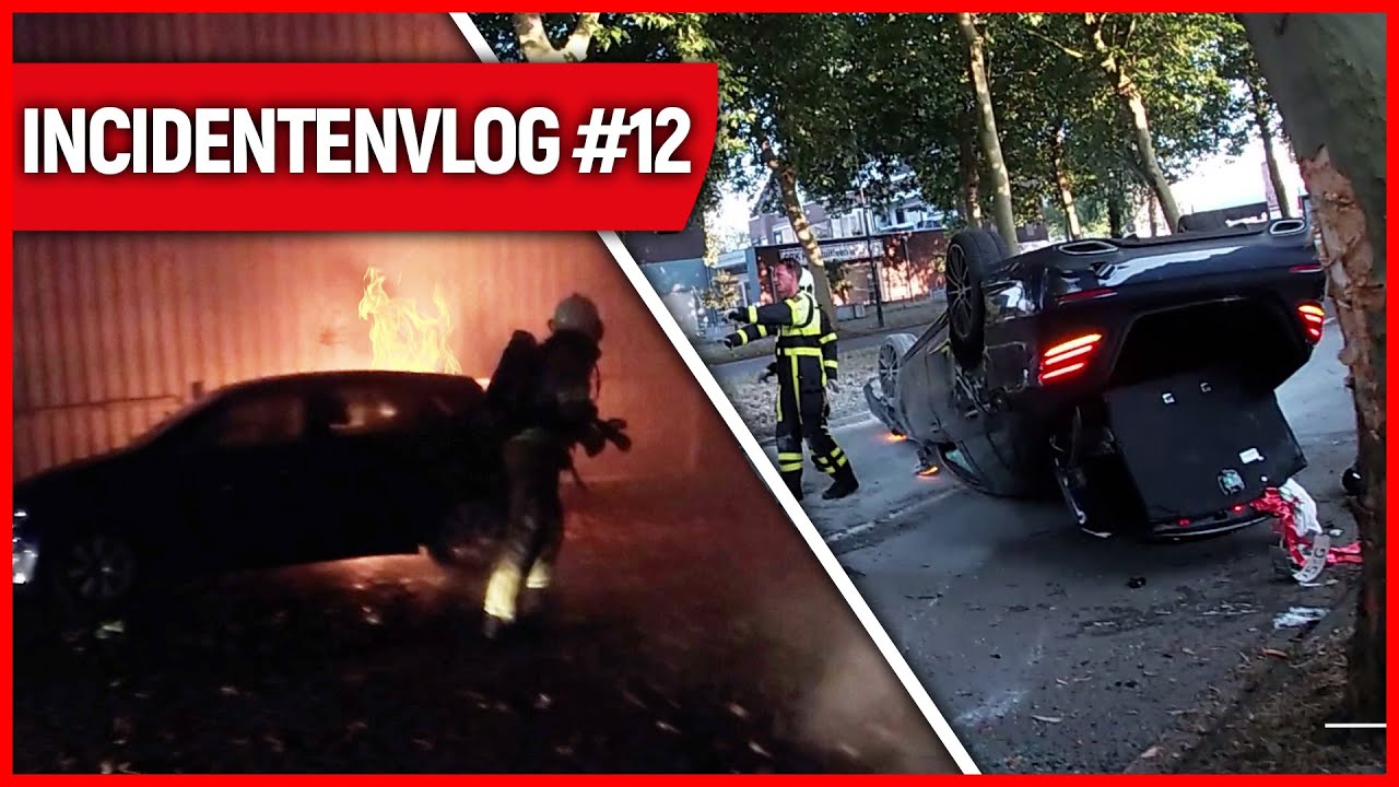 Autobrand, auto-ongeval en verward persoon | Brandweervloggers Rick & Richard | Incidentenvlog #12