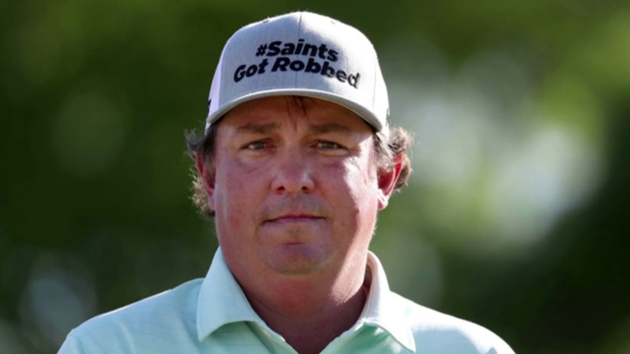 Jason Dufner wears a hat that says Saints got robbed at Zurich Classic