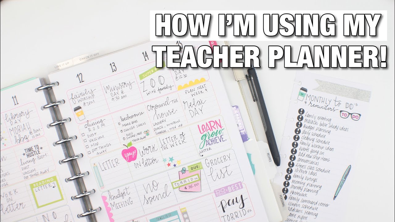 How I'm Using My TEACHER PLANNER | Home Management + Pre Planning | At Home With Quita