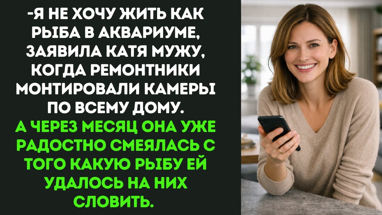 -Я не хочу жить как рыба в аквариуме, заявила Катя мужу, когда ремонтники монтировали камеры по дому
