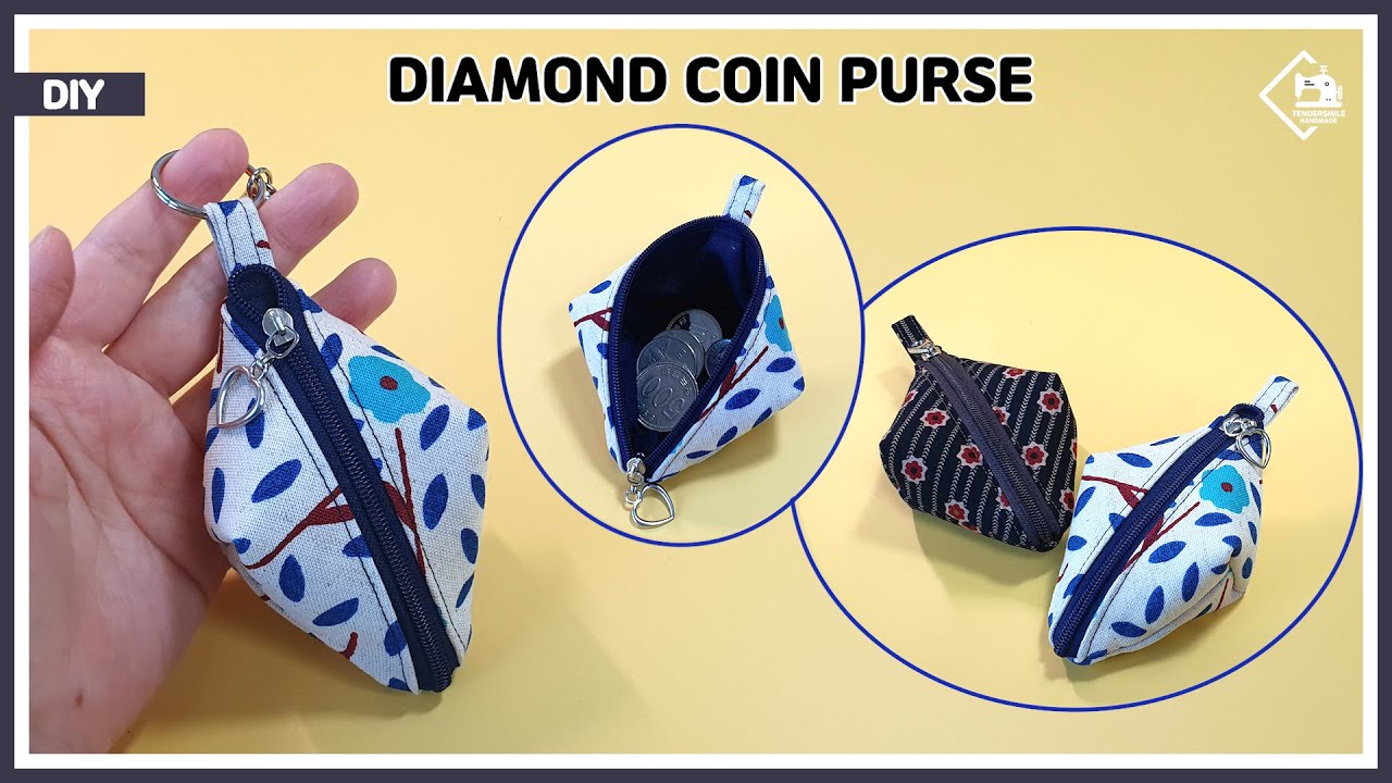 DIY Как сделать кошелек для монет в форме ромба / мастер-класс по шитью [Tendersmile Handmade]