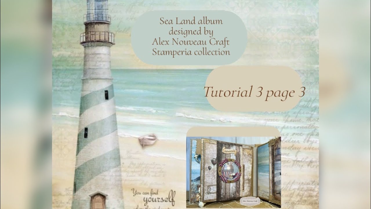 Sea Land  mini album tutorial 3 page 3 #stamperia #scrapbooking #handmade #popup PL #mixmedia
