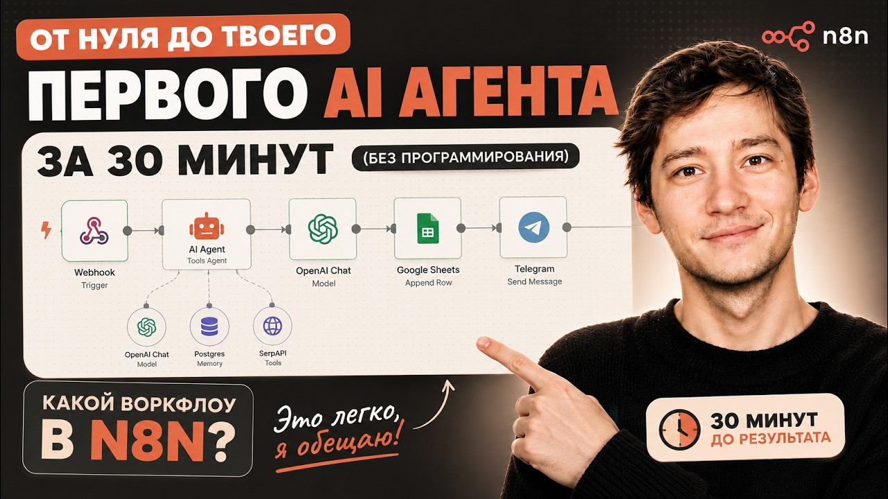 No Fluff: Build Your First AI Agent in n8n in 30 Minutes (No Coding)