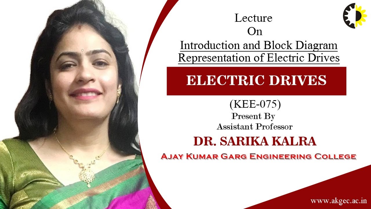 ''Introduction and Block Diagram Representation of Electric Drives'' Electric Drives By Dr  Sarika K