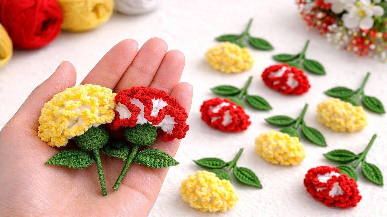 Amazing Crochet Idea! 🌼 Flower Bouquet with Leaves | Easy & Beautiful