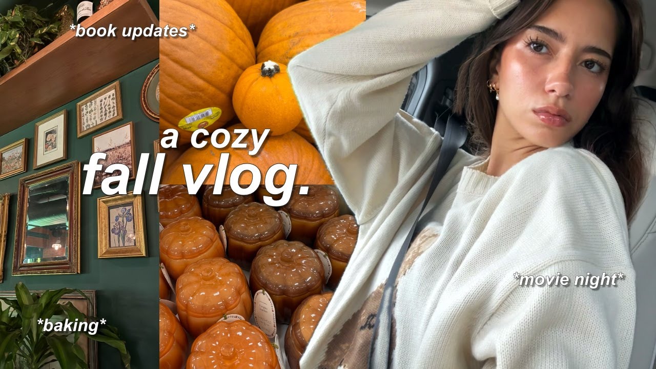 slow autumn days 🍂  baking brownies, cozy movie nights, book updates, + fall decorating