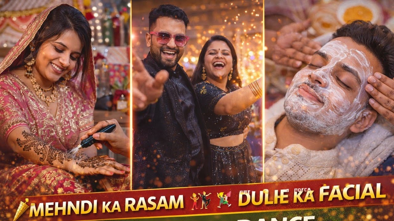 Mehndi Rasam Vlog 💚 | Didi Jiju Dhamakedar Dance 💃🕺 | Dulhe Ka Facial & Family Fun