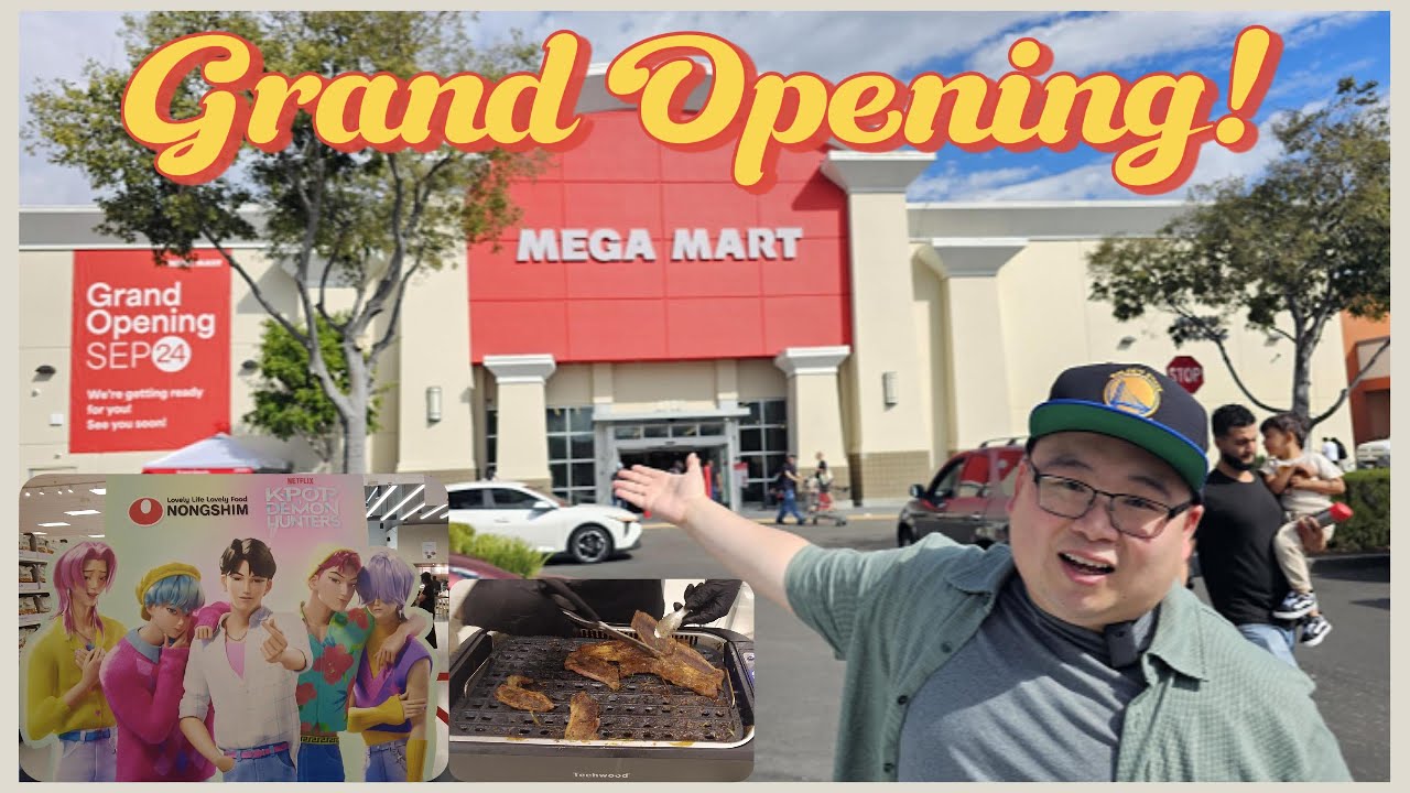 Торжественное открытие Mega Mart в Пало-Альто | Полная экскурсия по корейскому супермаркету