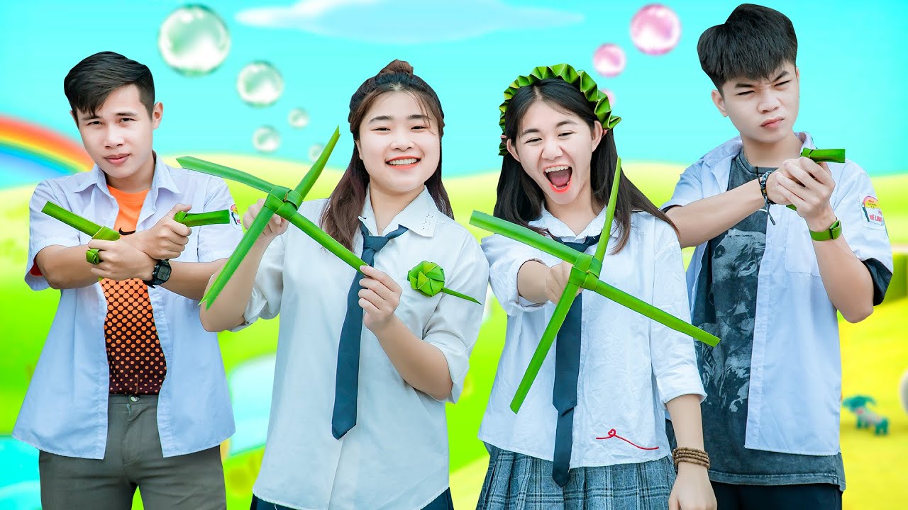 Sáng Tạo Bá Đạo Làm Rất Nhiều Đồ Chơi Khác Nhau Từ Lá Dứa - Kỳ Nghỉ Hè Thú Vị - Phim Hài Táo Đen TV