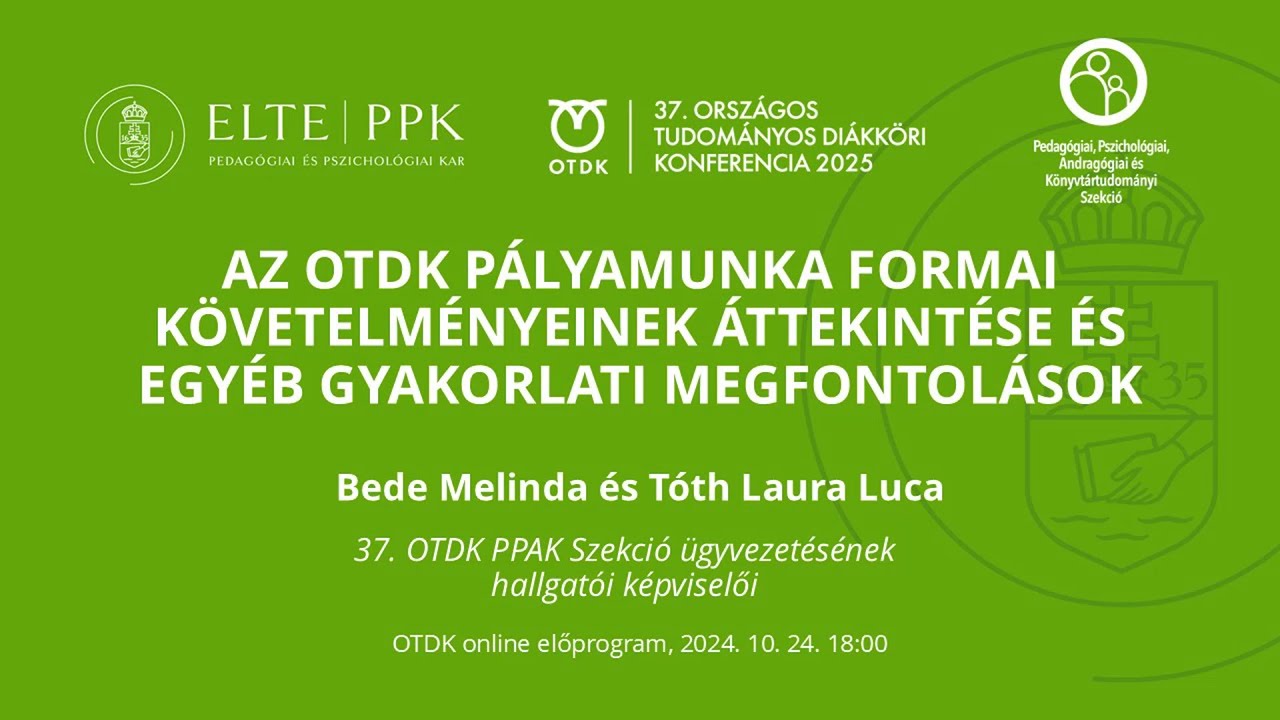 Az OTDK pályamunka formai követelményei