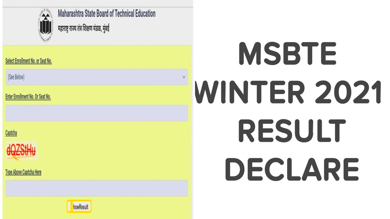 MSBTE winter-2021 results declared on 10th March 2022