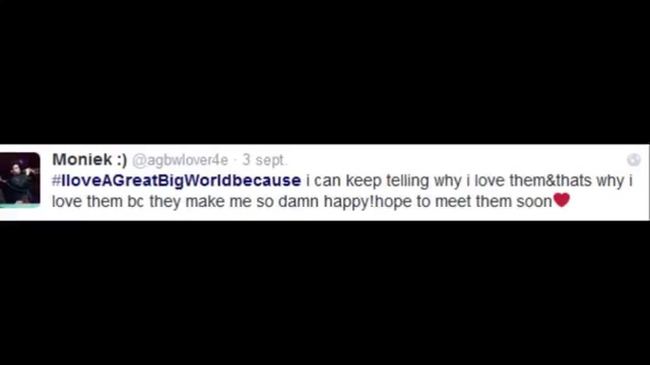 We love A Great Big World because... [Hold Each Other - No rap version]