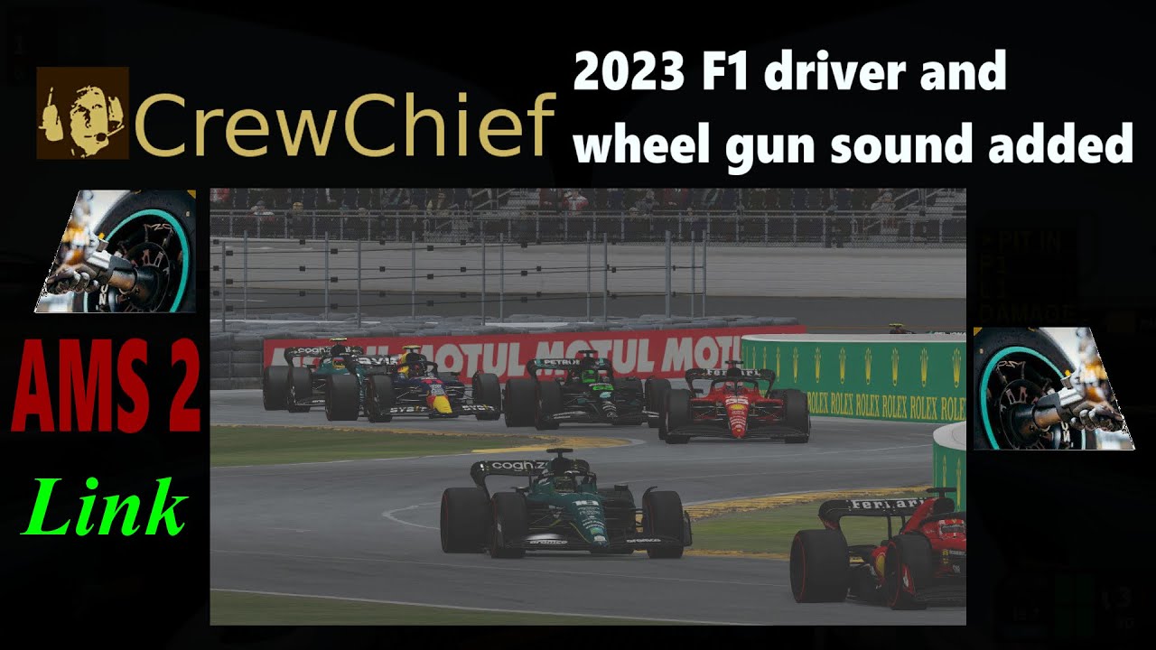 Automobilista 2 : Crew Chief F1 2023 Driver name & Wheel Gun Sounds & Link.