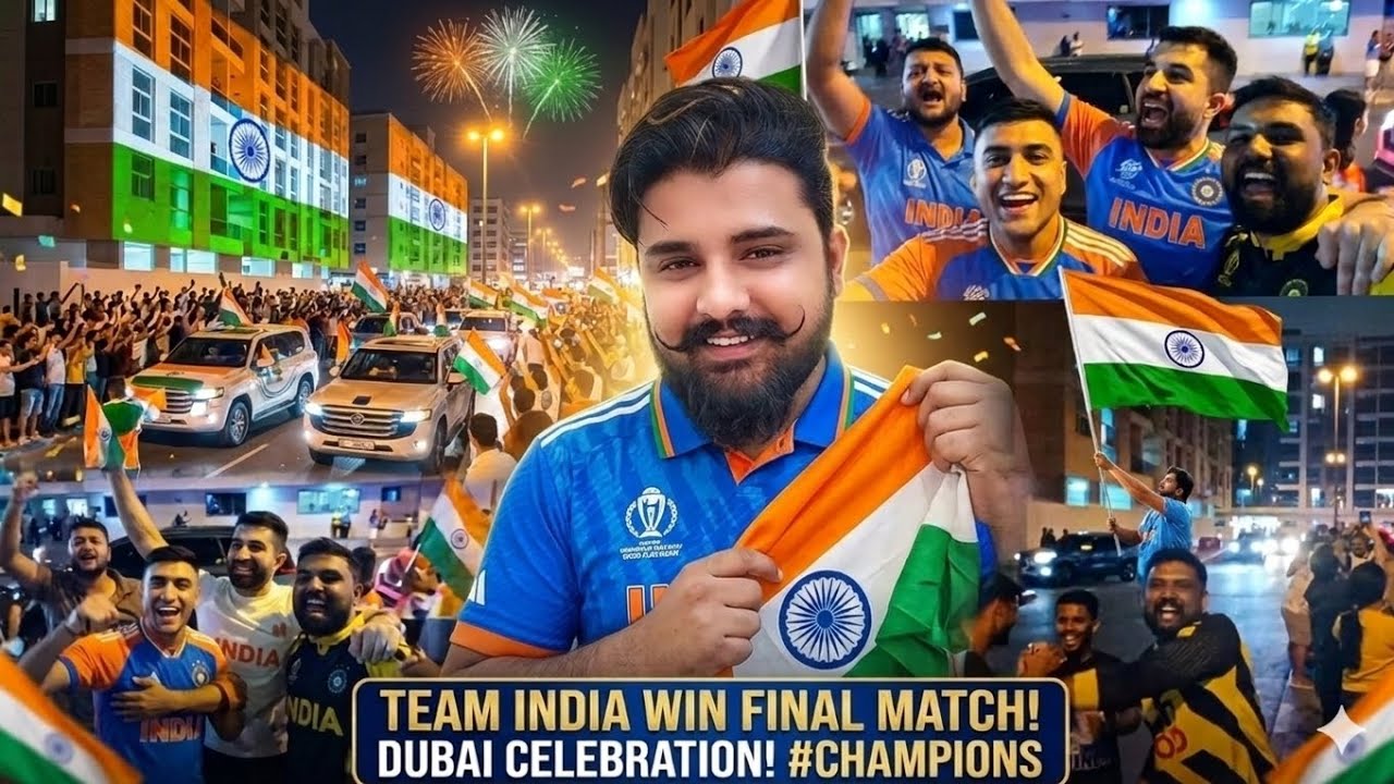 India v New zealand | India ki Jeet ka Jashan Dubai Main 🎉🇮🇳🎊❤️🇮🇳🇮🇳🇮🇳