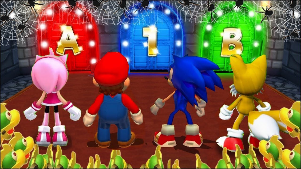 Mario Party 9 MiniGames Эми против Марио против Соника против Тейлза (сложность мастера)
