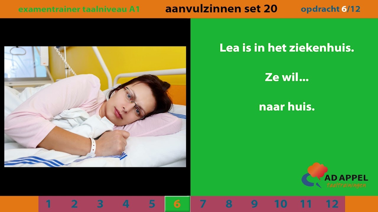 Inburgering A1 - examentrainer - Spreken - AANVULZINNEN Set 20