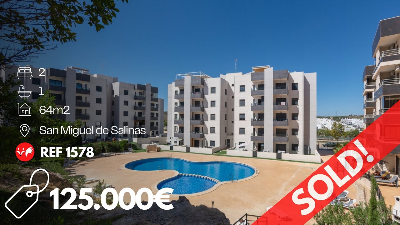 Ref 1578 3º floor 2-bedroom, west-facing Angelina apartment, San Miguel 125,000€