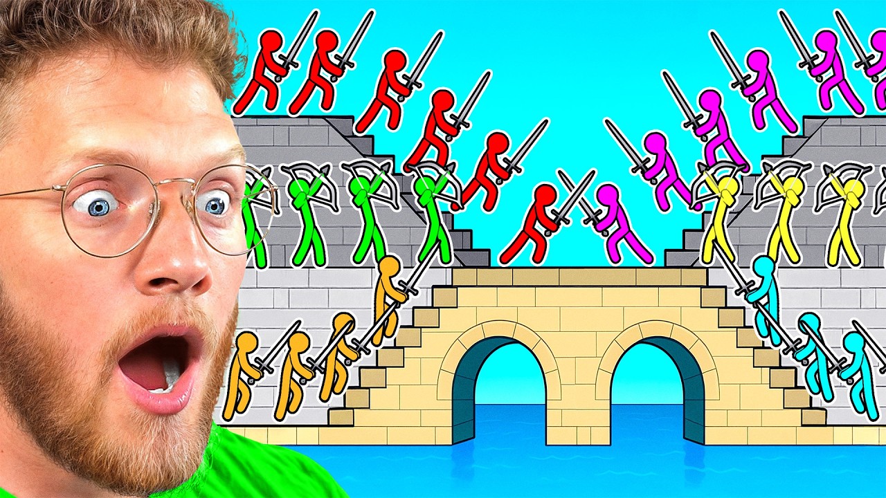 Ultimate 3v3 Bridge Clash Stickman Fight!