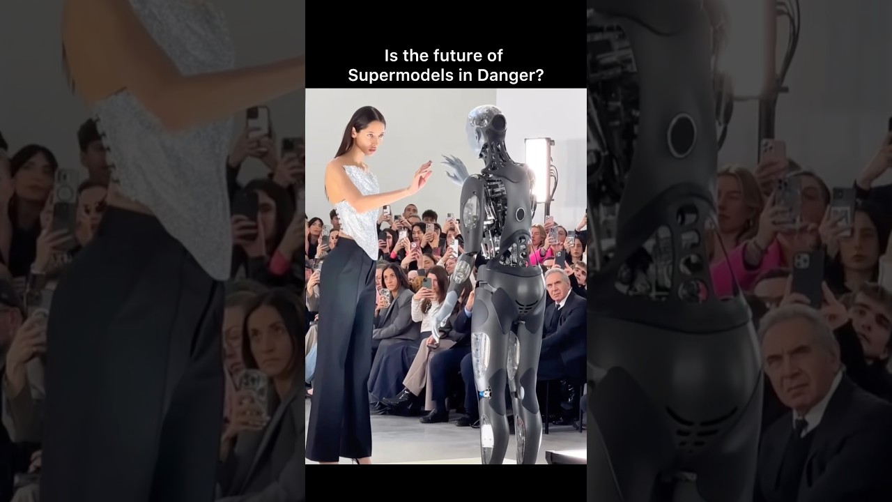 Supermodel Yasmin interacting with robot Ameca at Fashion Show. Will they replace models in future?
