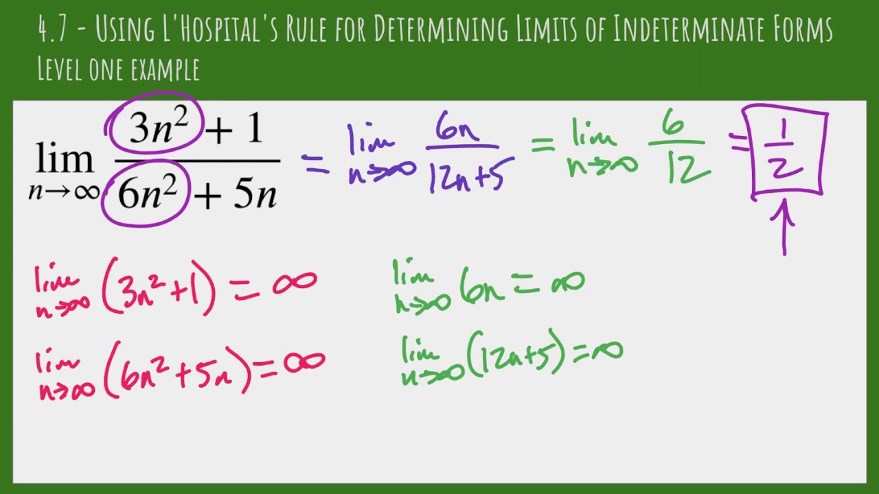 4.7 - L'Hospital's Rule - Level 1 Examples