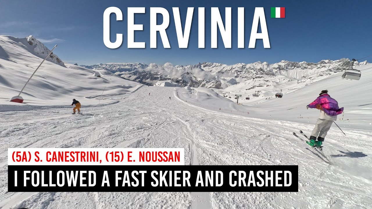 I followed the fastest skier on the hill and crashed, in Cervinia Zermatt