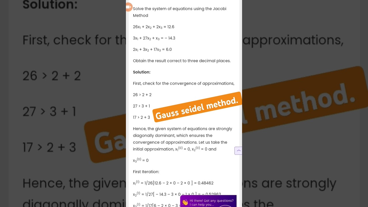 Gauss seidel method. 