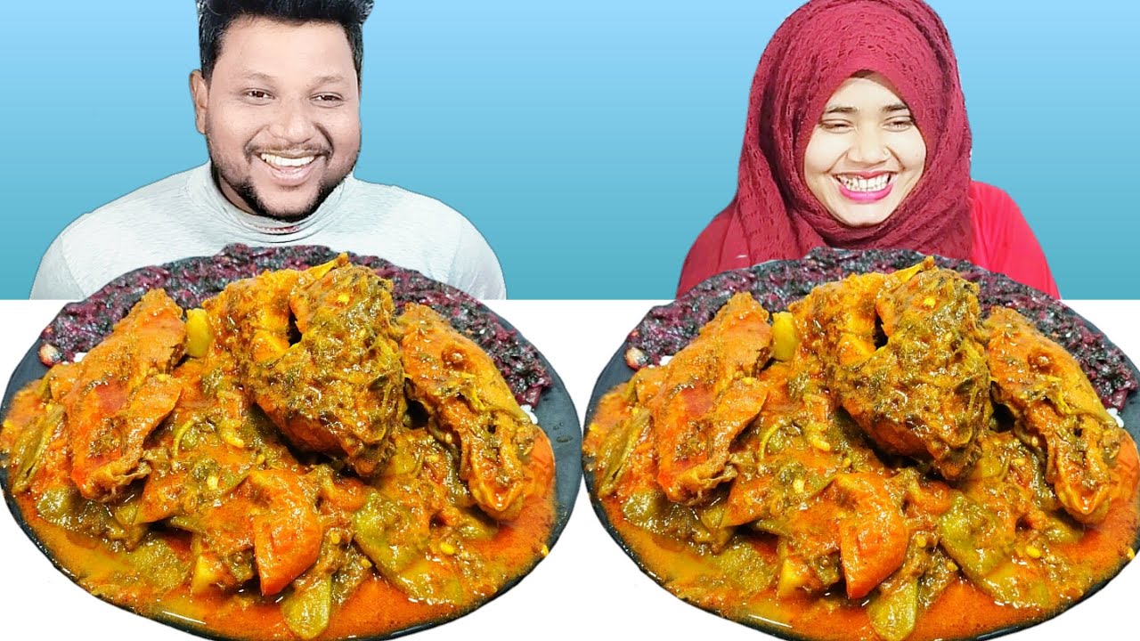 SPICY FISH CURRY AND RICE EATING CHALLENGE, FISH CURRY EATING COMPETITION, R+B VLG