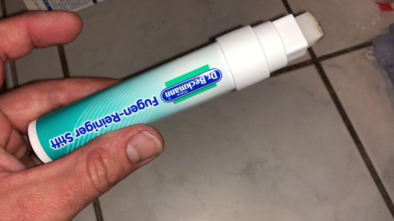 Badezimmer Fugen reinigen mit Fugen Reiniger Stift (Dr. Beckmann) Haushalts Anleitung
