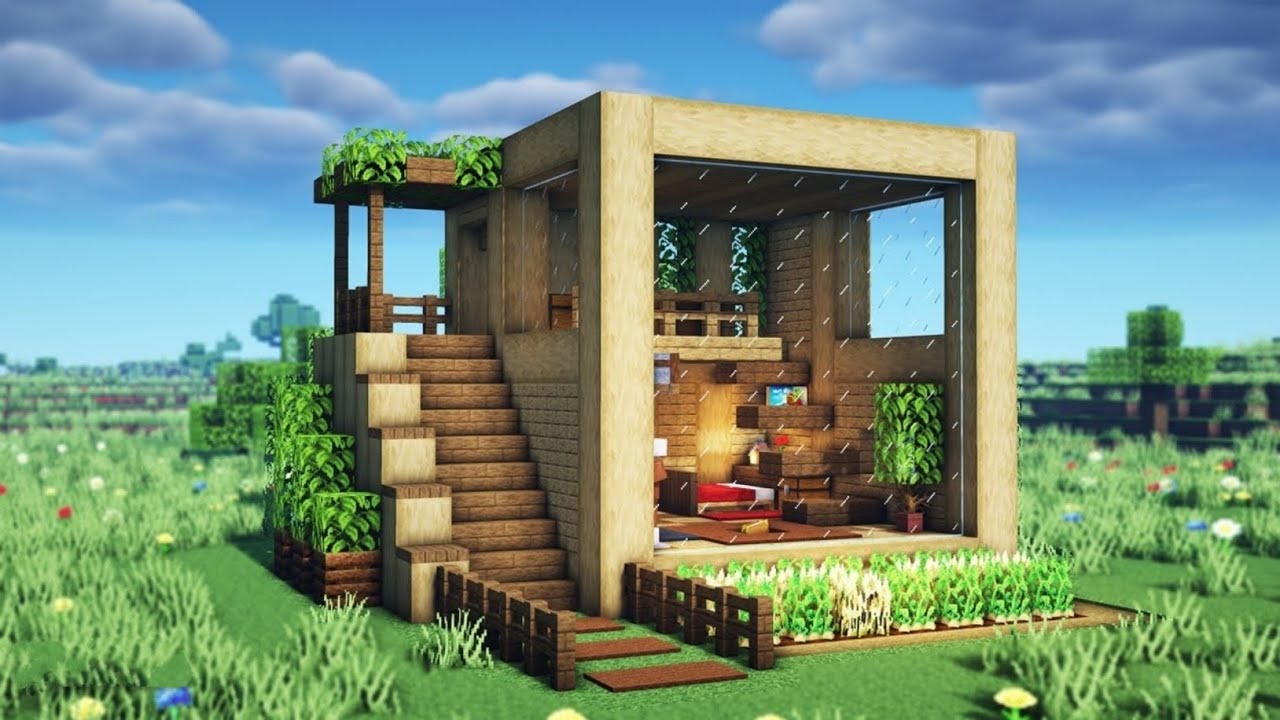 Minecraft: How to Build a EASY Survival Wooden House | Easy tutorial 