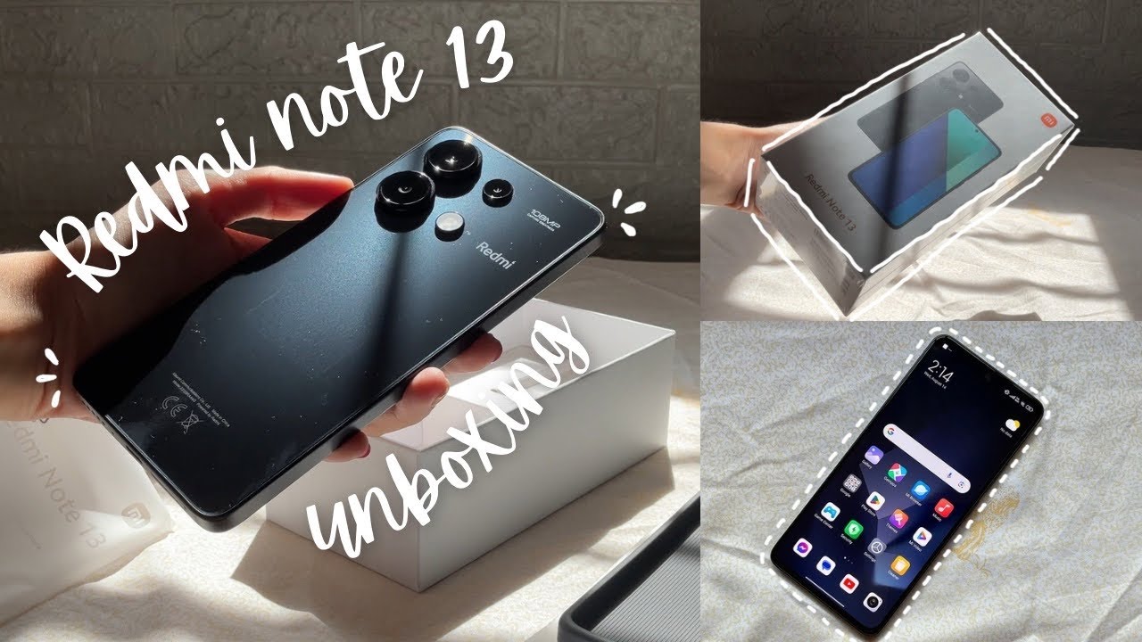 redmi note 13 aesthetic unboxing + camera test + accessories | midnight black 🖤