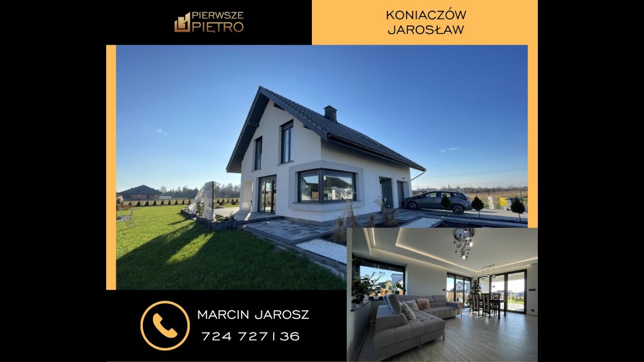 Nowoczesny, wykończony dom zlokalizowany obok Jarosławia w miejscowości Koniaczów