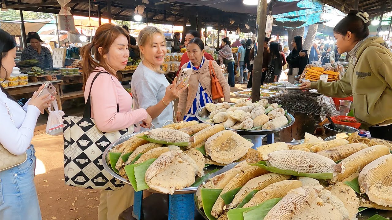 Amazing Countryside Street Food Feast at Udong Resort 2026: Grilled Fish Chicken Bee & Frogs