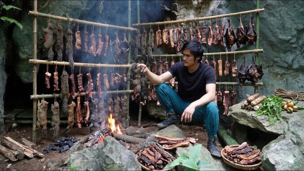 Survival in the Wild: Transforming a Cave into a Natural Meat Preservation Space