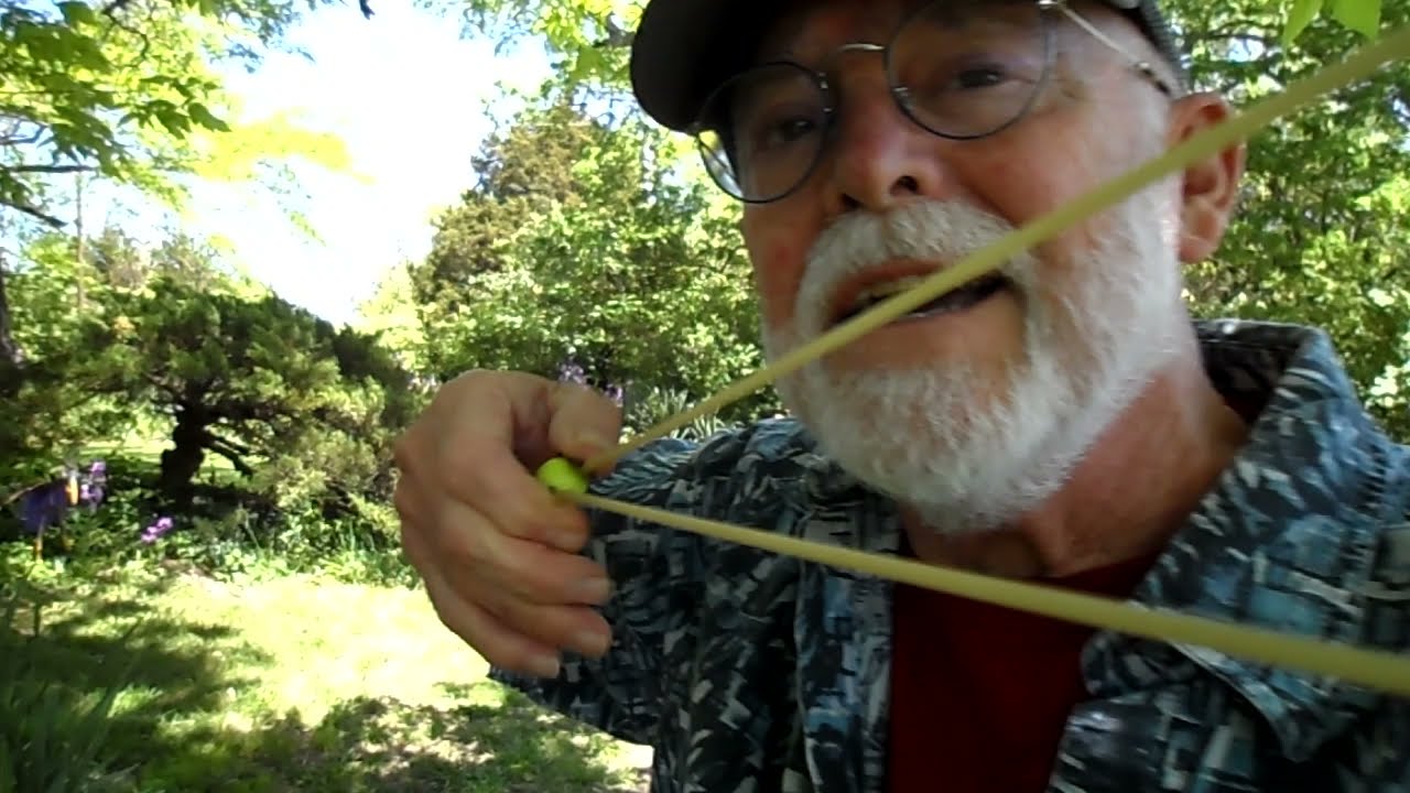 Pouch grips, and release practice for butterfly slingshot shooting