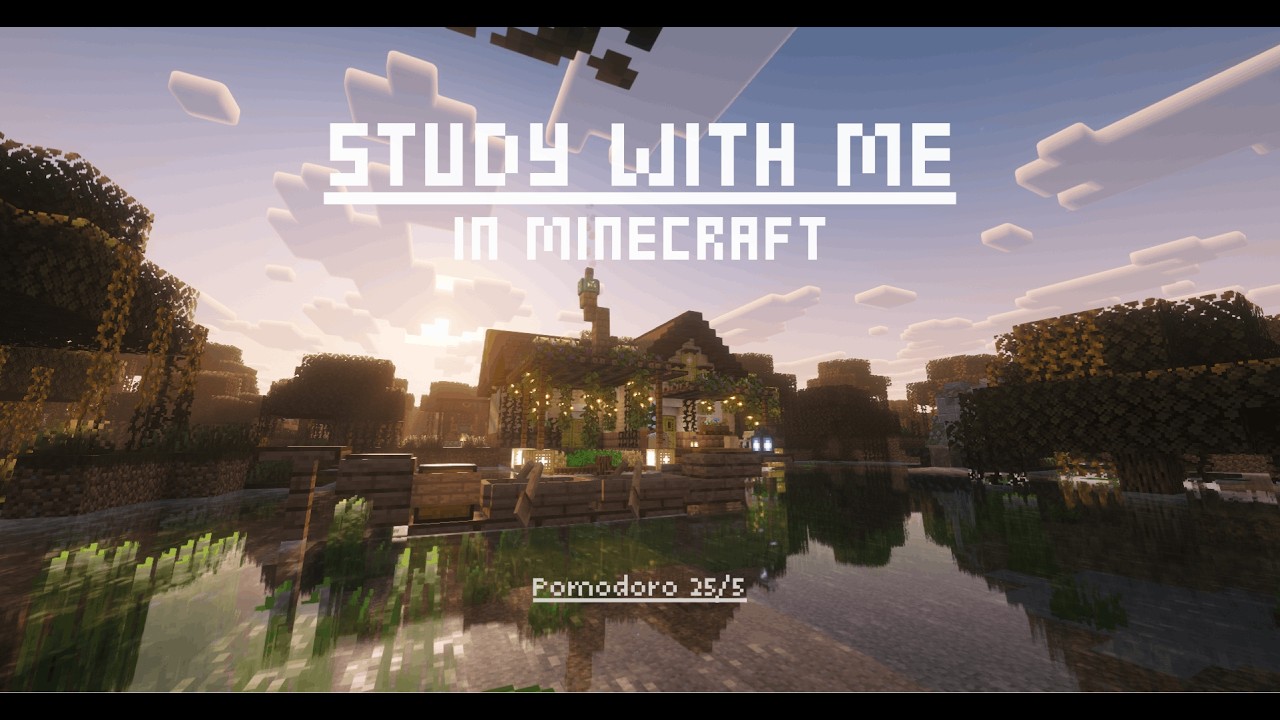 STUDY WITH ME POMODORO #3 (25/5) - Deep Work with Relaxing Minecraft Ambience