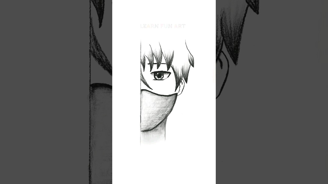 How to draw anime boy wearing a mask  #shortsvideo  #shorts #animeart